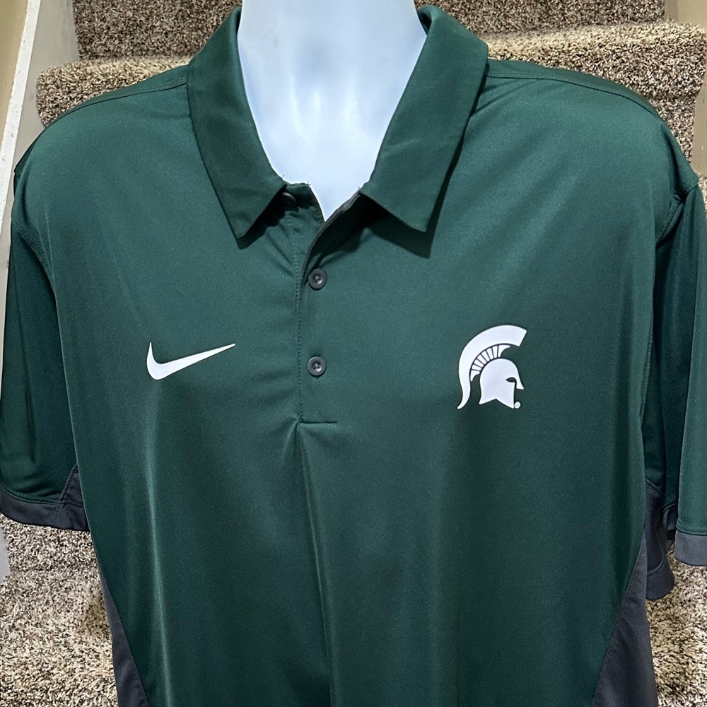 NIKE dri-fit *Michigan State Spartans* mens wicking casual golf ⛳️ polo shirt 2X